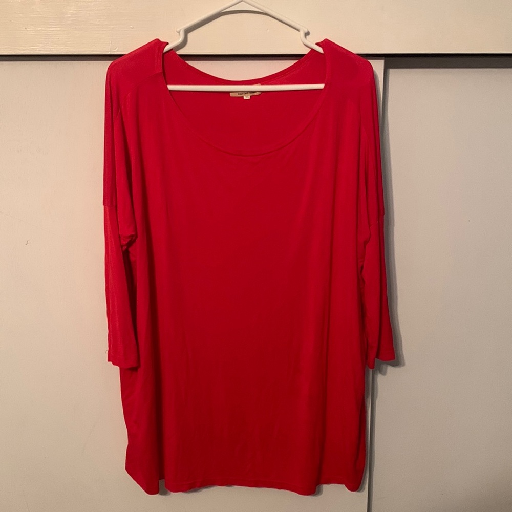 Red Quarter Length Shirt